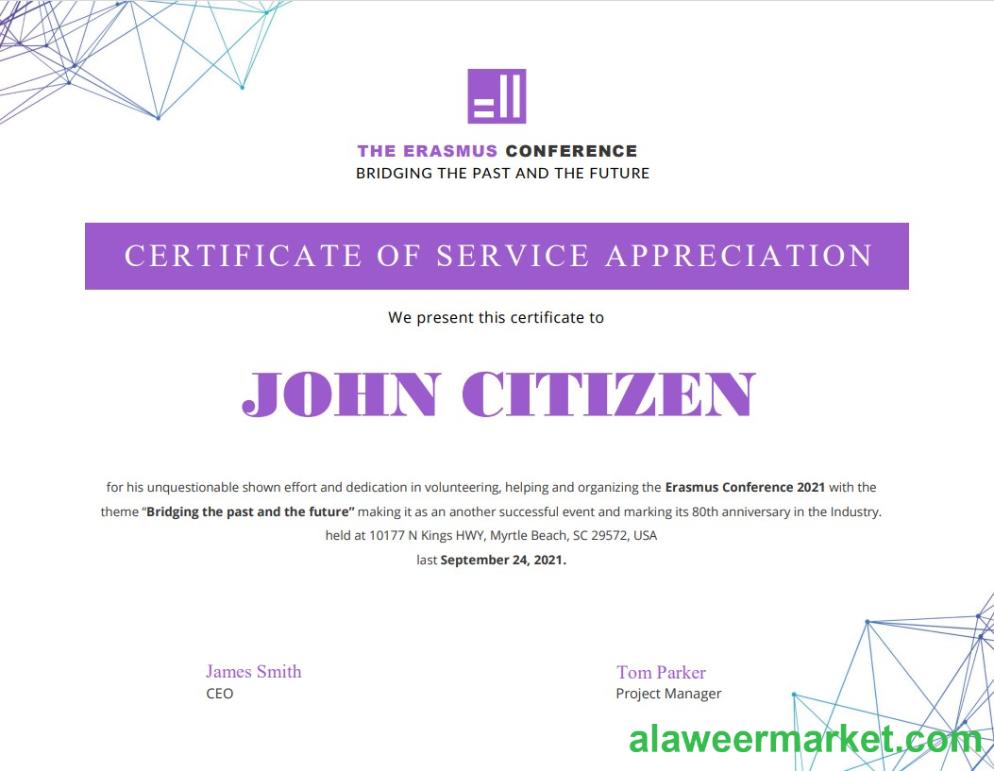 USA Volunteer Certificate